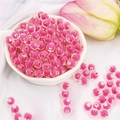 Perline a stella in acrilico satinato rosa e trasparente per creazione gioielli fai da te - Tondo Rosa Trasparente 8mm (110 pezzi)