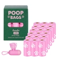 18 rolls of pink lavender-scented biodegradable pet poop bags and dispenser set - Boxed with Dispenser / 18 Rolls Set / Pink