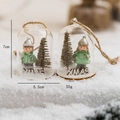 Lichtgevende kerstglazen stolp met figuurtje en houten voet, hoogte van 7cm - Kleine Jongen En Meisje Willekeurige Stijl