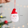 Handcrafted Santa Claus clay ornament with 9.5cm height dimension for Christmas decor - Santa Head