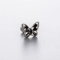 Gothic butterfly cartilage stud earring with black zircon stones and silver metal frame - Beaded Edge Black Zircon Butterfly (A82-5#)