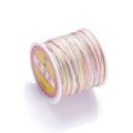Detailed close-up of rainbow gradient 72# jade cord spool for jewelry weaving DIY crafts - Color No. 9
