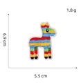 Colorful Mexican Donkey Piñata embroidery patch with 6.9 cm height and 5.5 cm width - Mexican Patch 6# (Colorful Donkey)