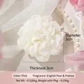 White peony soy candle in Pear and Freesia scent, floral shaped aromatherapy gift - White (Rose)