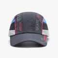 Dunkelgraue schnelltrocknende Mesh-Baseballkappe mit blauem Rand und Street-Style - Dunkelgrau