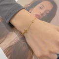 Elegante bracciale a croce in acciaio al titanio dorato con zircone al polso donna - 【5203】Braccialetto Croce Oro