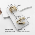 Minimalist gold alloy ponytail cuff hair clip with hollow geometric design dimensions - 2-Piece Set No. 10 (MY030-10)