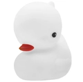 Cute white silicone duck night light for bedroom with red beak and minimalist design - White Duck
