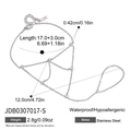 Bracelet bague en acier inoxydable argenté avec nœuds en zircon et mesures détaillées - Style Argenté (JDB0307017-S)