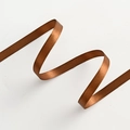 Single 1cm brown satin ribbon roll with smooth glossy finish for DIY baking and floral decor - 1CM Double Sided Satin Ribbon [Coffee] 80 Yards