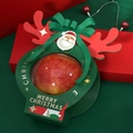 Scatola regalo verde per mela di Natale con corna rosse e fiocco decorativo - Con Nastro e Etichetta / Verde Corno Rosso (Base Verde)