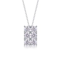 Elegant S925 silver necklace with rectangular moissanite pendant of six round cut stones - 50 Point Moissanite Style
