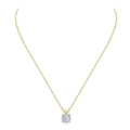 Collar clásico con colgante de moissanita de 1 quilate y cadena de plata bañada en oro 18k - Plata 925 / Dorado