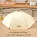 Couvre-plat pliable jaune crème de 70cm protégeant 8-9 assiettes sur la table - Upgrade Rond 70cm / Antibactérien (Pour 8-9 Plats)