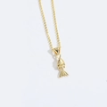 Minimalist gold-plated necklace with detailed fish pendant on fine link chain - Fish