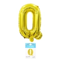 Golden foil letter Q balloon for party decor with professional card packaging - Letter Q (With Backing Card) / 16" / Gold