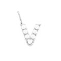 Elegant 14K gold plated letter V pendant featuring white pearls for DIY jewelry - Silver-V
