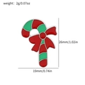 Christmas candy cane brooch with red and green stripes and a tiny bow decoration - Candy Cane