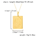 Detailed size specifications for the gold Virgin Mary book locket necklace with dimensions - Stainless Steel / Book Shape Virgin Mary / Gold