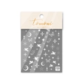 Stickers nail art 5D avec motifs de licorne et lune oniriques sur leur emballage - Relief Blanc (to1412)