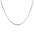 Flat silver herringbone snake chain necklace made of durable stainless steel for women - 3mm Flat Snake Chain 36+8cm / Steel