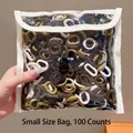 Set di 100 elastici per capelli spessi in toni della terra in busta di PVC trasparente - Confezione in busta / 26# Serie Caffè (100 Pezzi in Busta)
