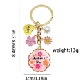 Golden Mother's Day keychain with pink flower charm, heart Mom pendant and pearl accent - Pink Mother's Day MOM Style (LS228)
