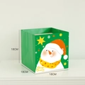 Grüne 18cm Weihnachtsbox mit Schneemann-Motiv und Merry Christmas Aufschrift - Schneemann Grün (5 Stk) / 18x18x18cm