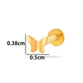Golden butterfly titanium labret stud with flat back and 0.38cm butterfly detail - Butterfly (T2512-3#) / Gold