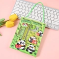 Green Panda stationery gift set including pencils, ruler, eraser and sharpener in box - Green Panda
