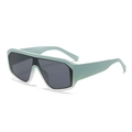 Fashionable oversized one-piece cycling sunglasses in mint green gradient frame - Blue White Gradient Frame Grey Lens