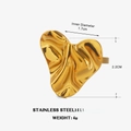 Anello a cuore irregolare minimalista in acciaio inossidabile dorato con texture - Oro Cuore