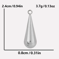 Silberner Tropfenanhänger für DIY-Schmuck, 2,4 cm Höhe und 0,8 cm Breite Maße - S2009-Silber