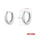 Détails de boucles d'oreilles huggie argentées montrant 12mm de haut et 11,5mm de large - 12mm / Or Blanc