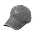 Berretto da baseball in cotone grigio antracite lavato con fungo ricamato - 56cm-60cm / Grigio