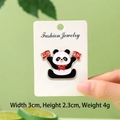 Panda enamel pin with red scarf and flags, size 3cm x 2.3cm, cute animal accessory - Celebrate National Day Panda