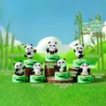 Panda blind box collection featuring 7 cute rotating figures with bamboo style bases - M350 Panda Rotating Fun 6pcs / Full Set