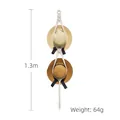 White macramé wall hanging hat organizer with tassels, 1.3m length for two hats storage - 2 Tiers