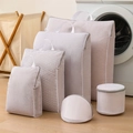 6-pack of various sizes white mesh laundry bags with zippers for washing machines - Handheld Shell Shape / 15*18cm