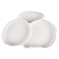 White silicone divided plate for babies with suction base and cute cartoon cloud shape - Y23 Single Plate (White/Cloud Shape)