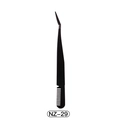 Black stainless steel eyelash applicator with integrated comb tool model NZ-29 - NZ-29 Black Tweezers