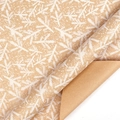 Brown kraft paper roll for Christmas gifts with white pine branch and snow pattern - Christmas Series - White Pine Branch