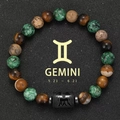 Gemini zodiac beaded bracelet with tiger eye stones and natural healing crystals - Gemini