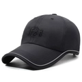 Black quick-dry baseball cap featuring 3D JFBR embroidery and reflective brim edge - Adjustable / Black