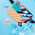 Waterproof PVC phone pouch with colorful abstract print and black adjustable strap - Style 3