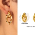 Gold Geometric Marquise Earrings ZJGE0708