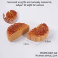 Realistic PVC mooncake model set with egg yolk and lotus seed paste texture - Pair of Egg Yolk & Lotus Seed Mooncakes (2 Halves) - No Keychain