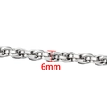 Polished 6mm silver stainless steel chain link for DIY jewelry making and necklaces - Square Twist Chain 6mm