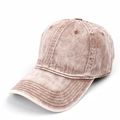 Vintage washed red cotton baseball cap with classic six-panel structure and metal buckle - Adjustable / Coffee