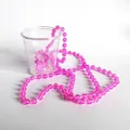 Hot pink beaded necklace with Bride to Be cup for wedding and bachelorette parties - Pink Toy Bead Chain Cup